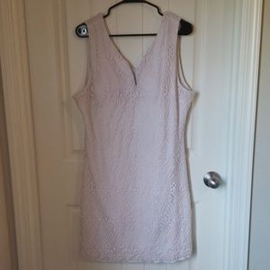 Blush lace bodycon dress